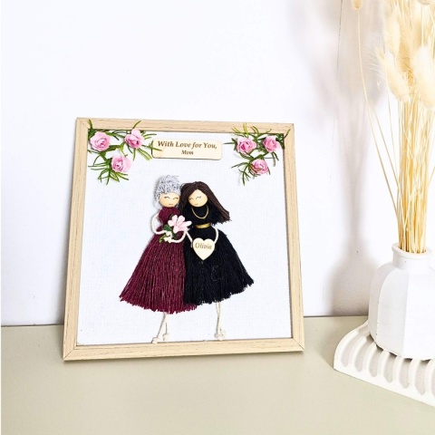 Pamiątka t dla mamy z imieniem i kwiatami – ramka 3D handmadekt